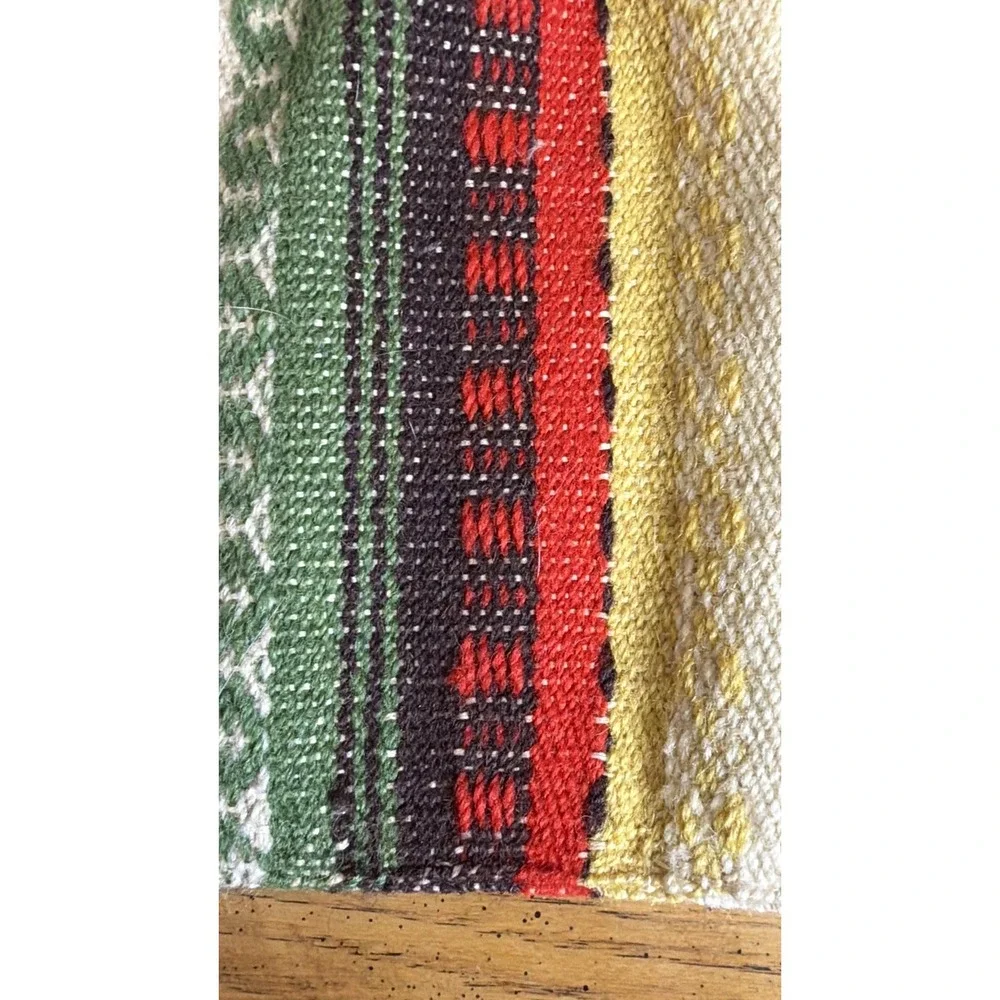 Vintage Swedish Folk Weaving Handwoven Scandinavian Pillow Cover Wool Unfinished